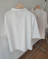 質感v翻領短袖襯衫 - Image 5