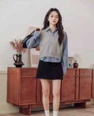 質感素色A短裙