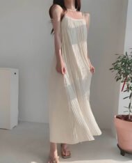 細肩帶直條紋裙 - Image 2