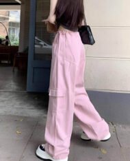 美式感抽繩工裝寬褲 - Image 4