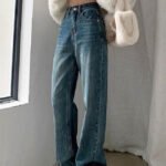 深刷色直通牛仔長褲