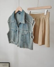 甜酷女孩抽鬚牛仔上衣 - Image 3