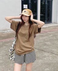 寬鬆百搭素色T - Image 2