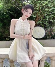 古典美感掛脖A短裙 - Image 3