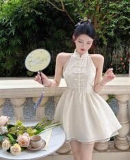 古典美感掛脖A短裙