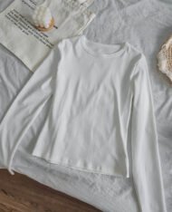 素色長袖上衣 - Image 3