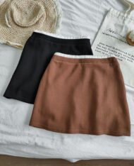 配邊抽繩繫帶短裙 - Image 9