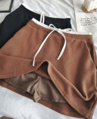 配邊抽繩繫帶短裙 - Image 8