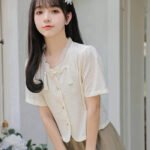 (Defect) 新中式盤釦流蘇上衣