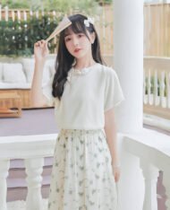 中式簡約風刺花上衣 - Image 2