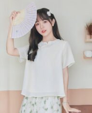 中式簡約風刺花上衣 - Image 4