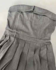 (Defect) 設計感翻領平口百褶短洋 - Image 3