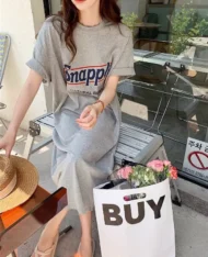 休閒字母寬長裙 - Image 2