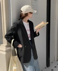 韓系質感西裝外套 - Image 3