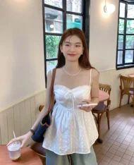 蕾絲鏤空娃娃上衣 - Image 2