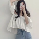 (Defect) 微性感平口一字領上衣