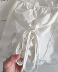 純欲風一字領繫帶上衣 - Image 4