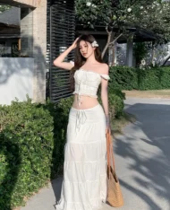 夏日氛圍層次蛋糕半長裙