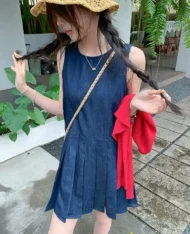 減齡必收！牛仔百褶短裙 - Image 3