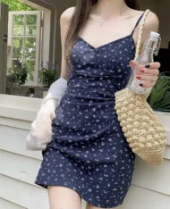 碎花吊帶連身短裙 - Image 3