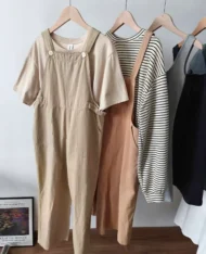 工裝背帶褲+休閒Tee - Image 3