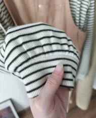 日系工裝背帶裙+條紋長袖Tee - Image 6