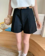 附送腰帶+迷你包!極百搭西裝短褲 - Image 4