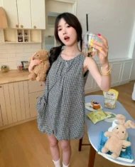 附送迷你包！格紋蓬蓬短裙