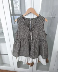 格紋罩衫+吊帶背心兩件上衣set - Image 12