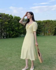 扭結後繫帶長裙 - Image 2