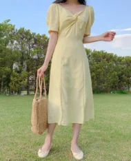 扭結後繫帶長裙 - Image 3