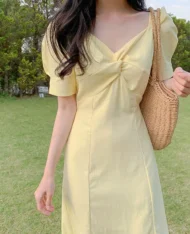 扭結後繫帶長裙 - Image 4