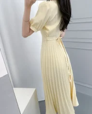 後繫帶百褶長裙 - Image 3