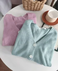 排扣針織上衣外套 - Image 6