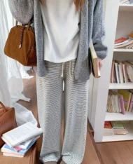 舒適居家條紋長褲