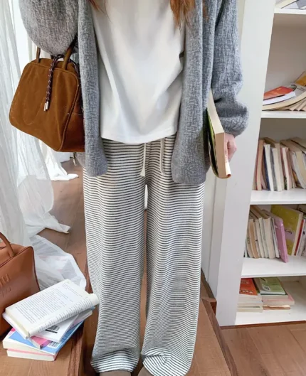 舒適居家條紋長褲