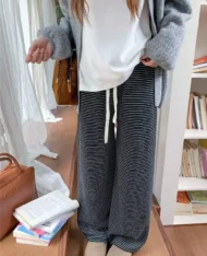 舒適居家條紋長褲 - Image 4