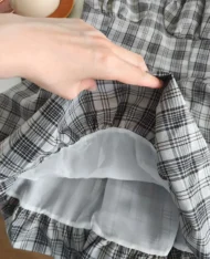 細肩復古格紋短裙 - Image 8