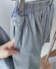 牛仔襯衫+腰鬆緊短褲兩件套裝set (不含內搭)) - Image 6