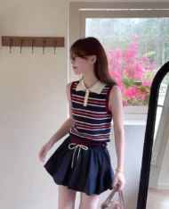 Polo條紋撞色上衣 - Image 5