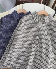 復古格紋調襯衫 - Image 7