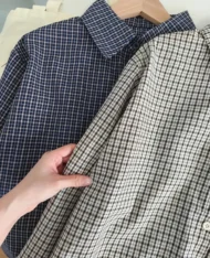 復古格紋調襯衫 - Image 8