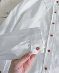 挺版寬白襯衫 - Image 10