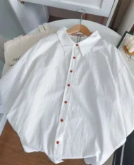 挺版寬白襯衫 - Image 7