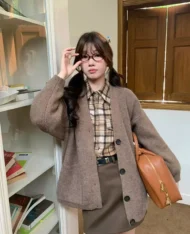 入秋慵懶口袋毛衣外套