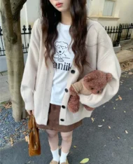 入秋慵懶口袋毛衣外套 - Image 7