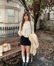 前後兩穿！質感A短裙 - Image 6