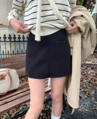 前後兩穿！質感A短裙 - Image 5