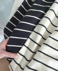 Miu系披肩+條紋上衣兩件套set - Image 15