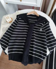 Miu系披肩+條紋上衣兩件套set - Image 12